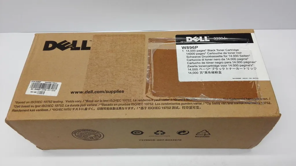 Cartouche de Toner Noir Dell W896P 14000 Pages pour Laser Monochrome