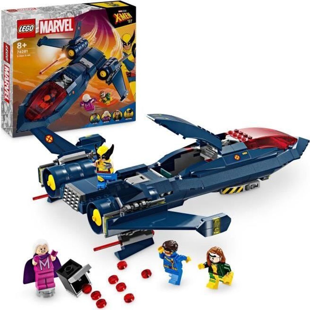 LEGO Marvel X-Men Le X-Jet 76281, Flugzeug Spielzeug, Wolverine, Cyclope, Malicia und Magneto Minifiguren