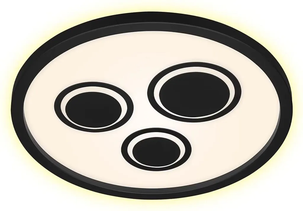 Plafonnier LED Rond Noir Design PAC Briloner 22W 3000lm Ø42cm Intérieur