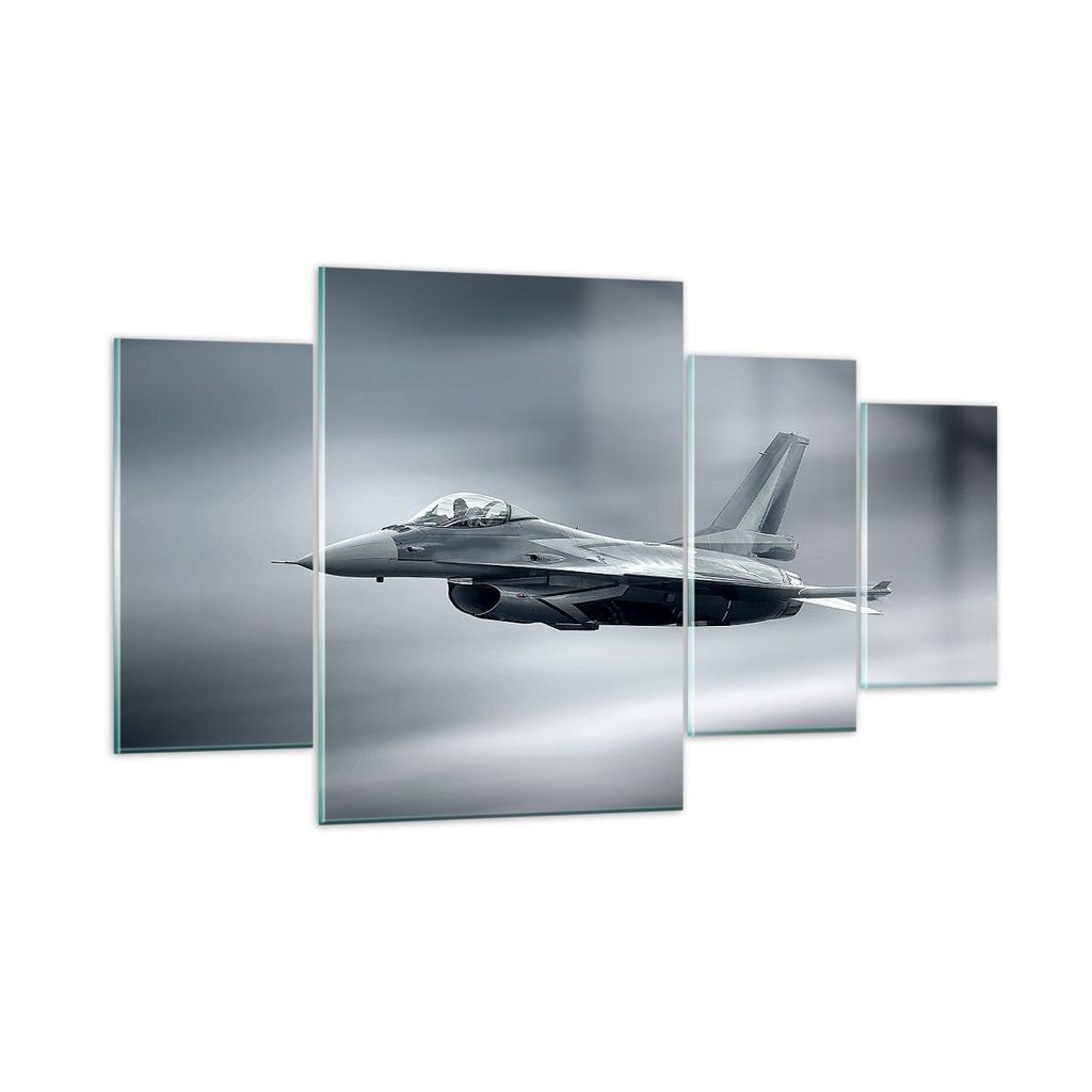 Bilder auf glas - Flugzeug Himmel Flug - 160x90cm - Glasbilder - Wandbilder - Kunstdruck - zum Aufhängen bereit - Wanddekoration aus Glas - Glas B...