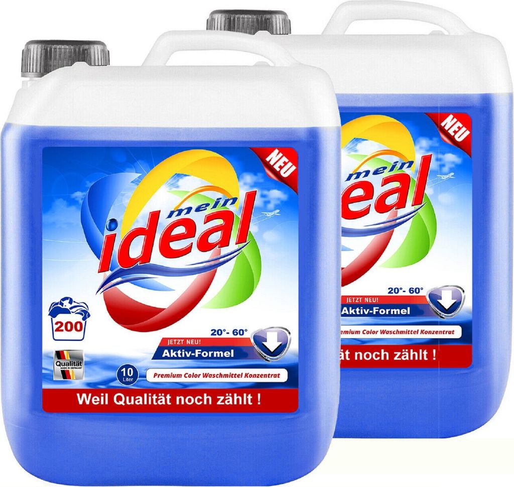 20 Liter ( 2 x 10 Liter ) ideal Flüssigwaschmittel Color Produktbild 1