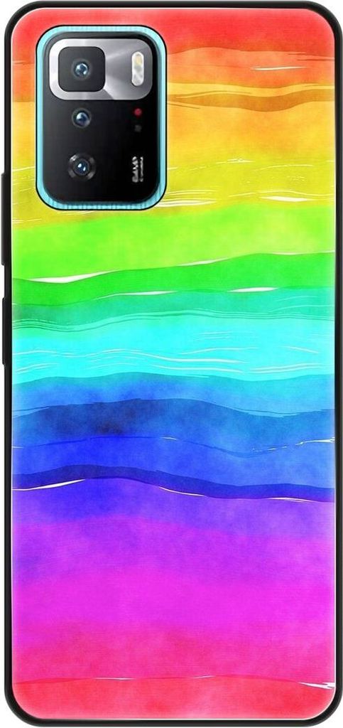 König Design Hülle kompatibel mit Xiaomi Poco X3 GT Kunststoff Soft Handyhülle - Handy Case Regenbogen