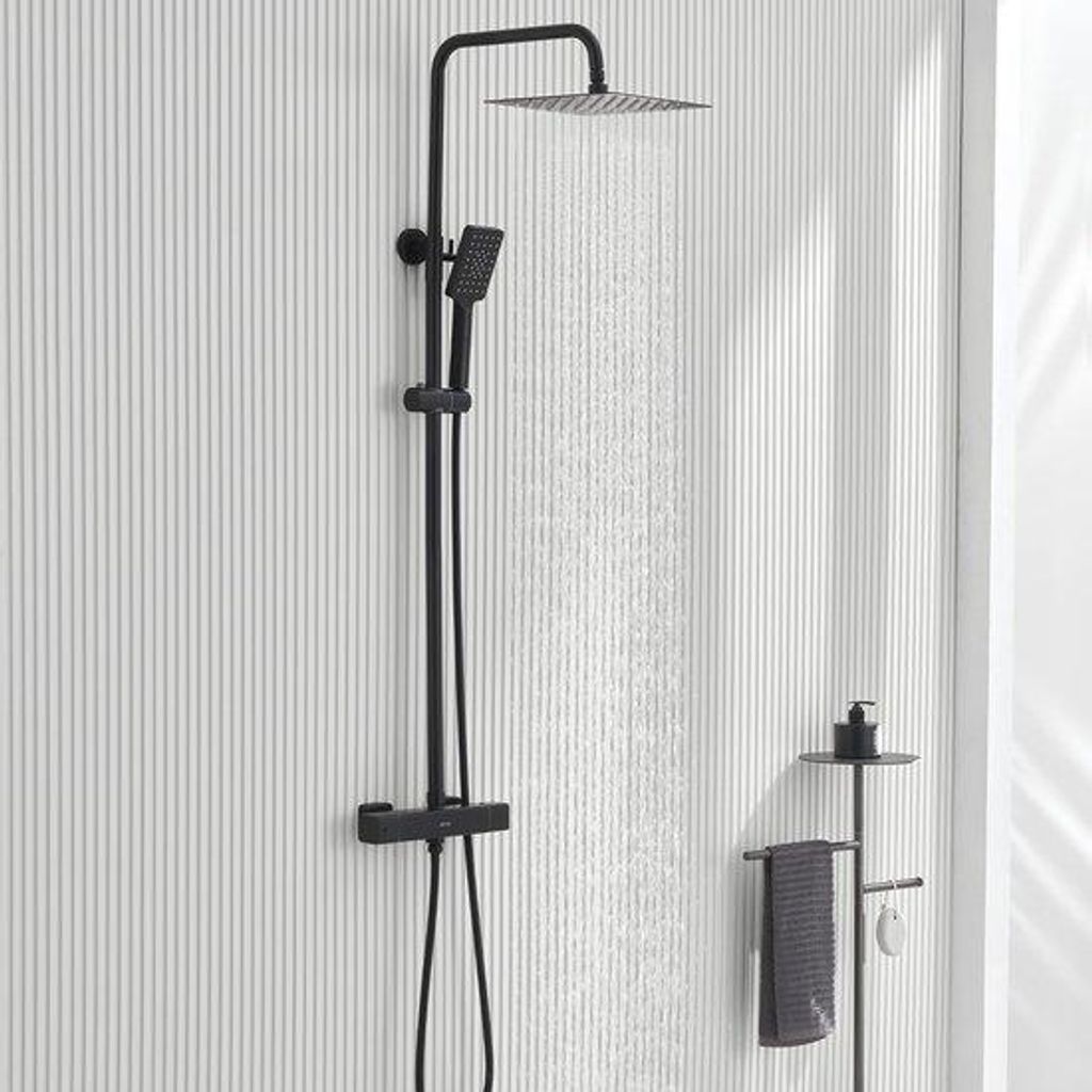 Thermostatisches Duschen-Set, Regen- und Handdusche, verstellbar, wassersparend