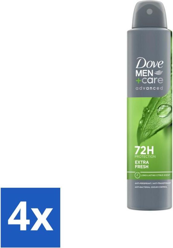 Dove Men+Care Deodorant Spray - Extra Frisch - 200 ml - Vorteilspack - 4 Stücke