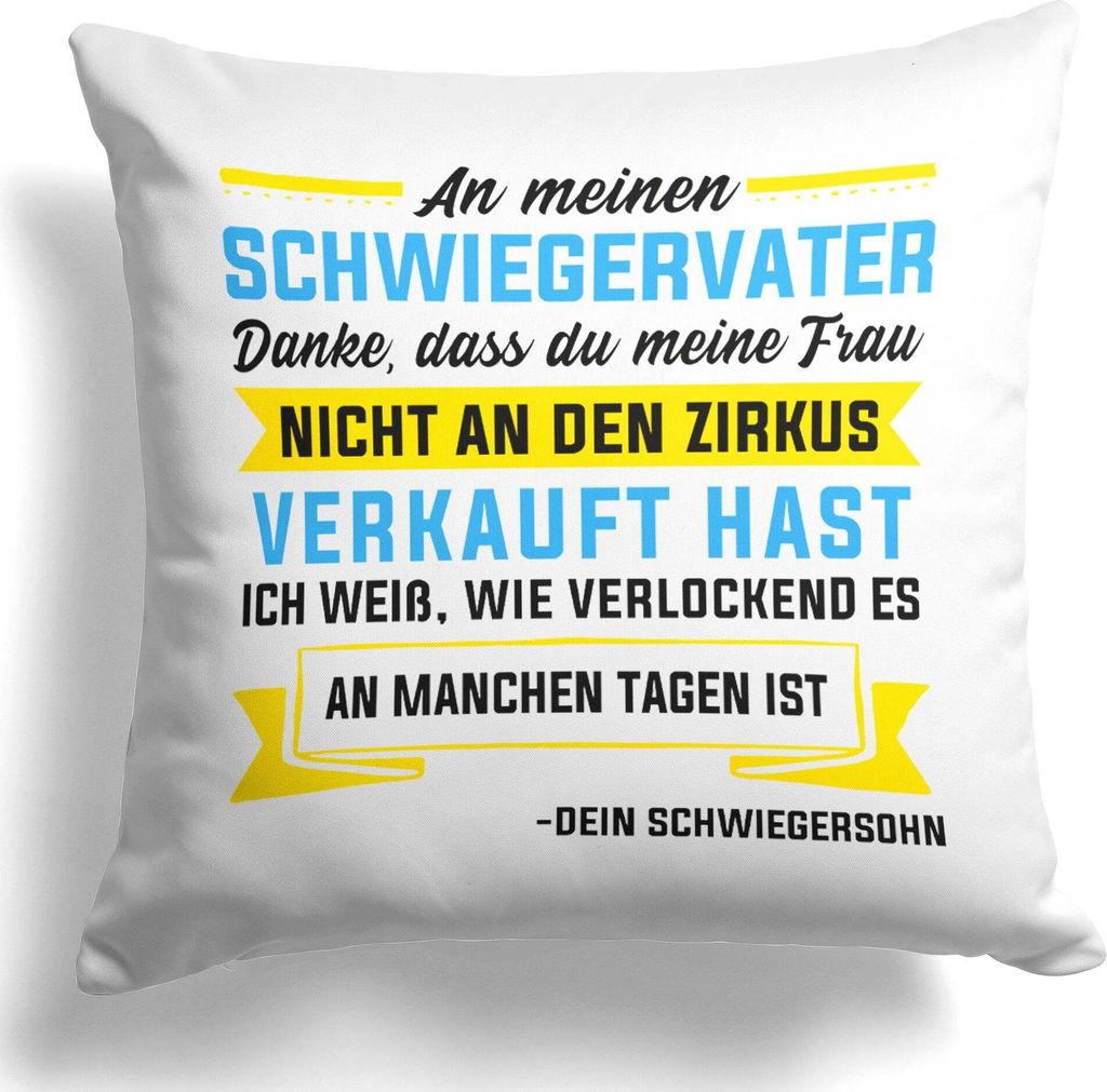 22Feels Schwiegerpapa Geschenk von Schwiegersohn Bräutigam Hochzeit Deko Vater Der Braut Männer Kissen Dekoration Wohnaccessoires Wohnzimmer Schl...