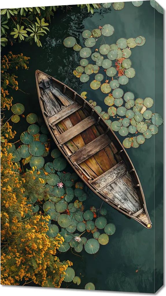 Decorazione Parete Barca e Natura 50x90 - Quadro Moderno Arredo Casa