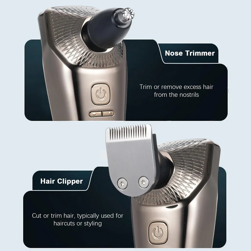 Rasoio Elettrico Uomo 7 Testine 5-in-1 IPX7 - Rasatura Testa e Barba