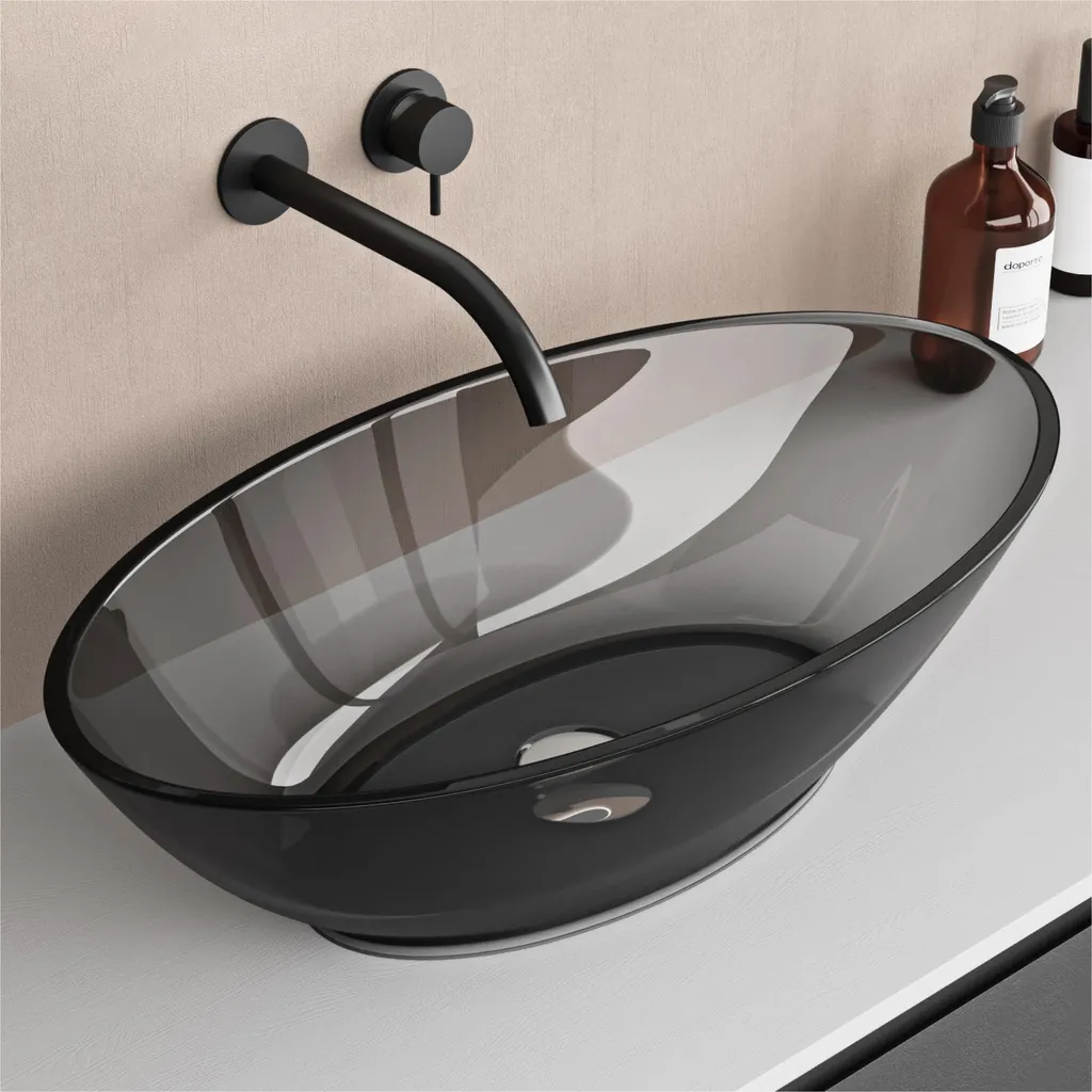 Vasque à Poser Incassable Grise : Solution Design pour Lavabo de Bain