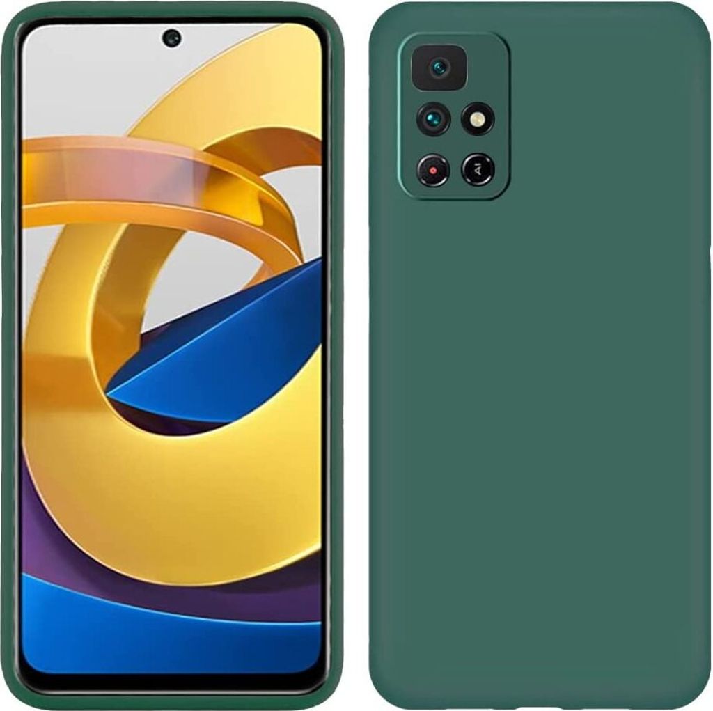 Xiaomi Poco M4 Pro 5G Hülle, Flüssig Silikon Weich Gummi Schutzhülle für Xiaomi Poco M4 Pro 5G Nachtgrün