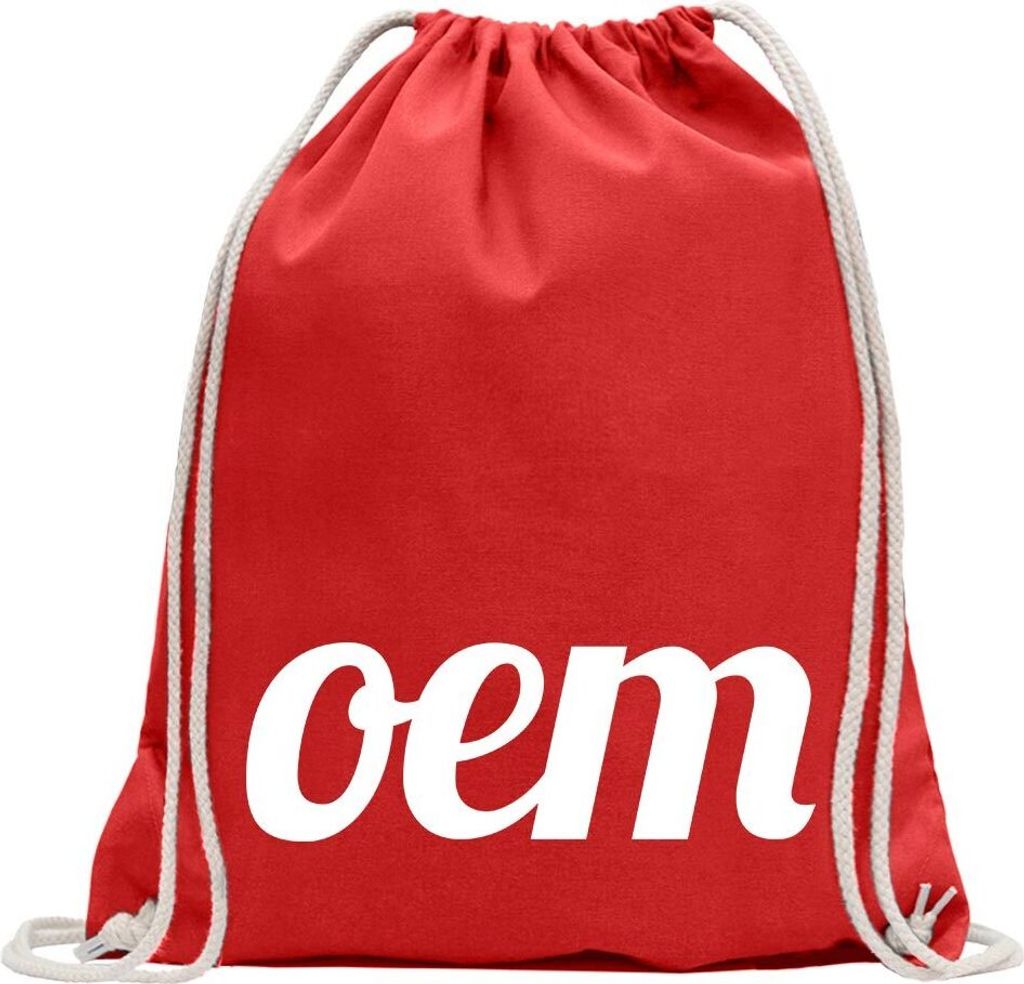 Kiwistar - Turnbeutel - rot - OEM Motiv 1 - Fun Rucksack Sport Beutel Gymsack Baumwolle mit Ziehgurt