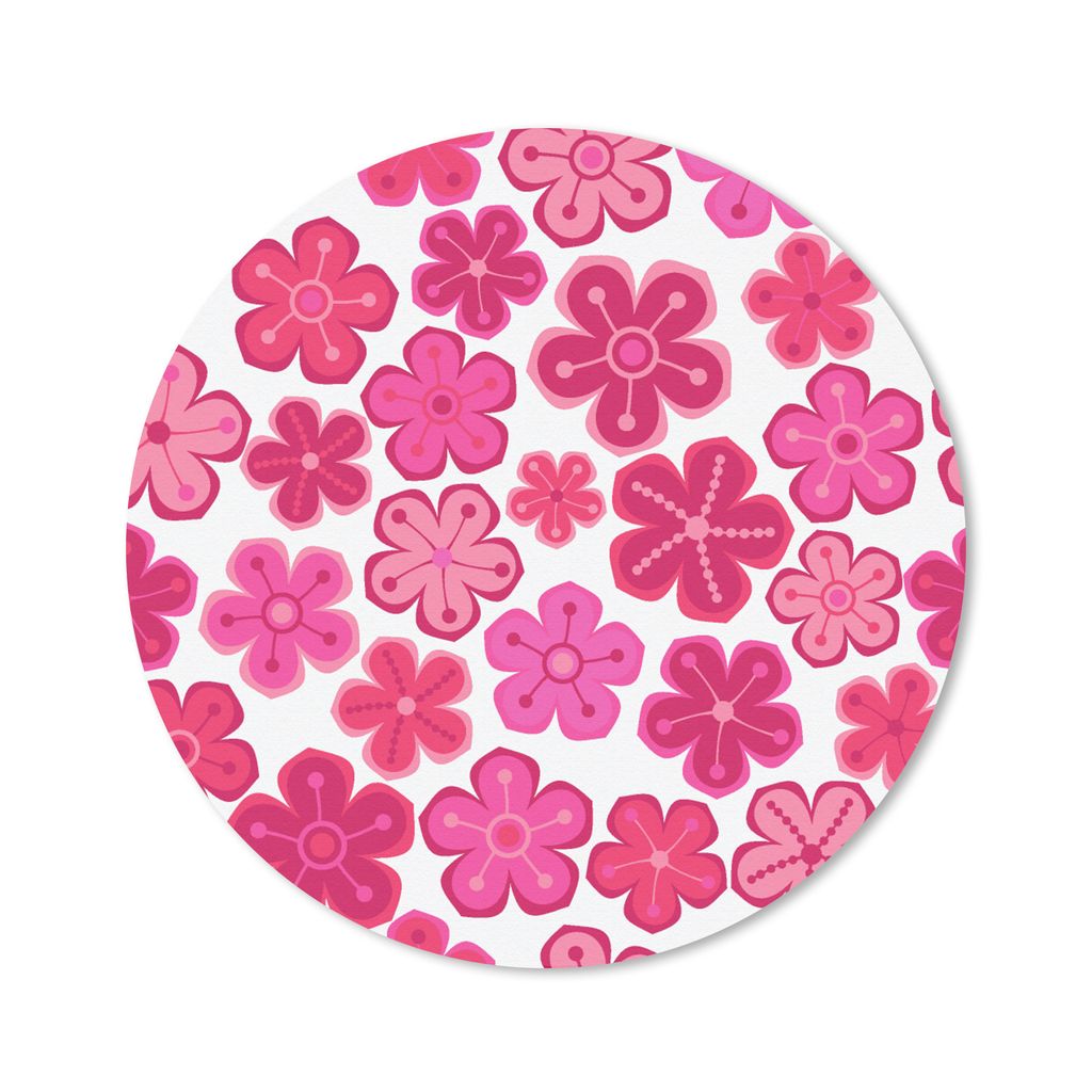 MuchoWow Mauspad Mousepad Blumen - Rosa - Muster 50x50 cm - Mousepads - Maus Mat - Pad - Mausunterlage - Vinyl