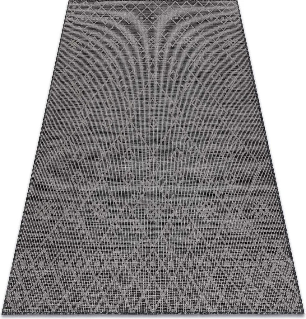 Tapis Intérieur Extérieur Aspect Sisal Noir 136x190 - Tissage Plat Robuste