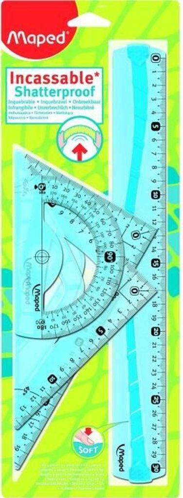Maped Geometrie Set Maxi Flex bruchfest 4-teilig blau oder Produktbild 
