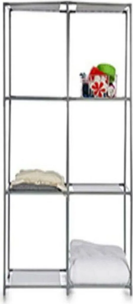 Étagère de stockage 6 compartiments Gris - Bibliothèque modulable design