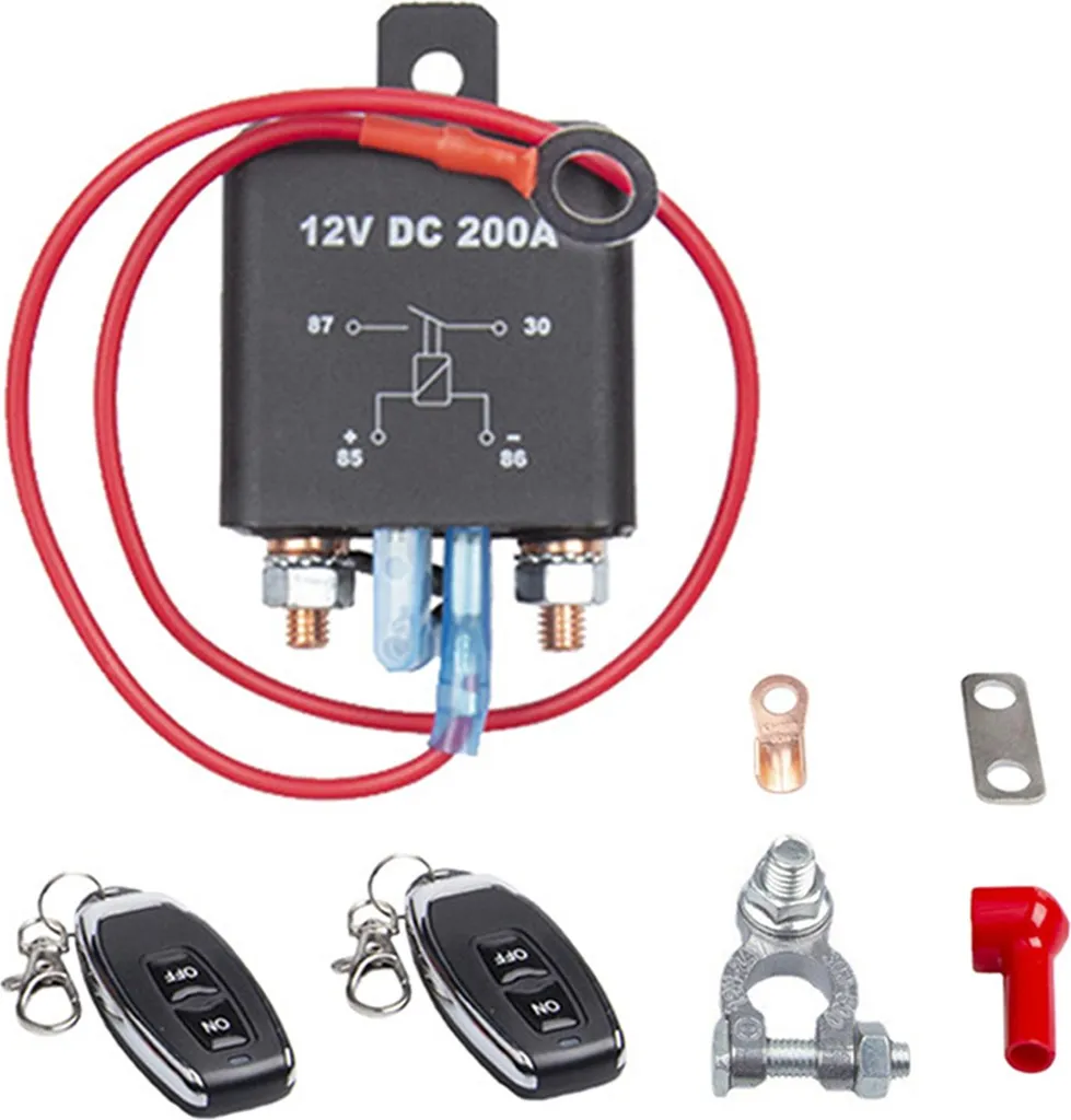 Interrupteur de batterie sans fil 12V 200A universel avec commande