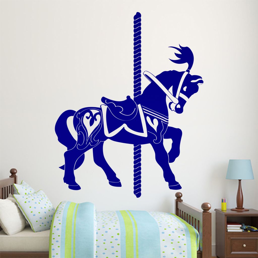 KIWISTAR Karussellpferd Wandtattoo in 6 Größen - Wandaufkleber Wall Sticker - Dekoration, Küche, Wohnzimmer, Schlafzimmer, Badezimmer