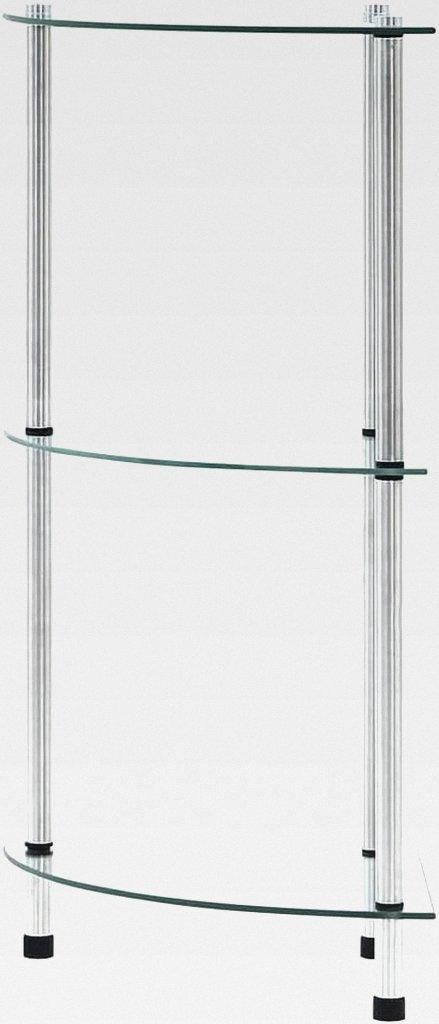 Regal mit 3 Ablagen Transparent 30x30x67 cm Hartglas Lagerregal für Garage, Abstellraum, Kellerregal