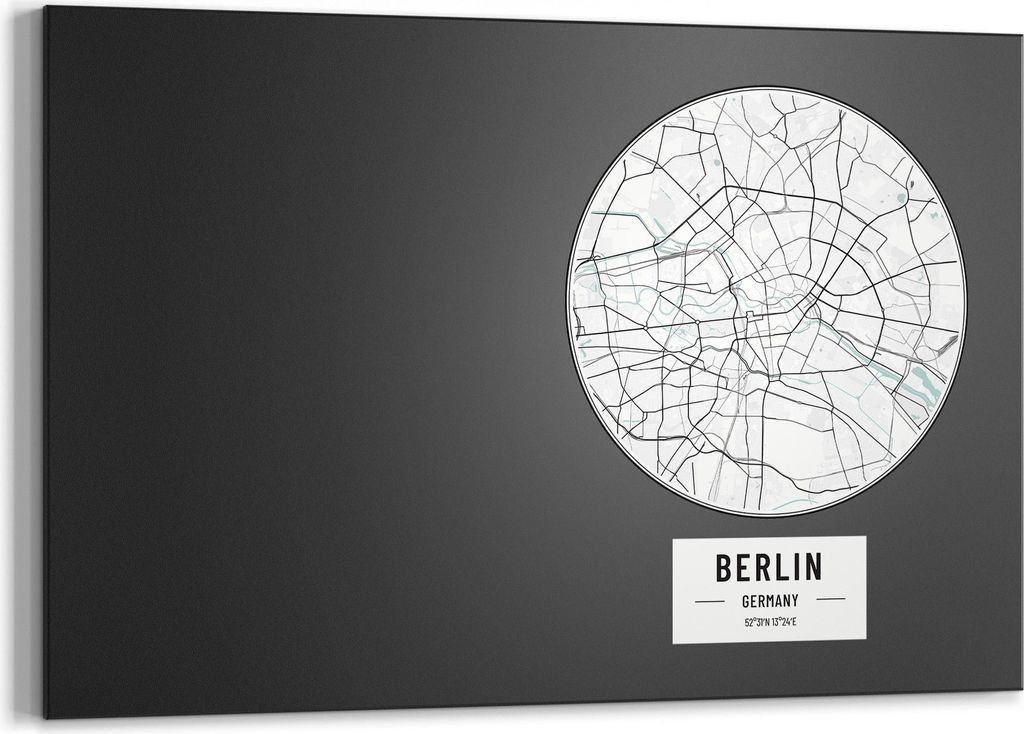 DEQORI Kreidetafel 90x60 cm 'Stadtplan Berlin' Tafel Wandtafel Schreibtafel