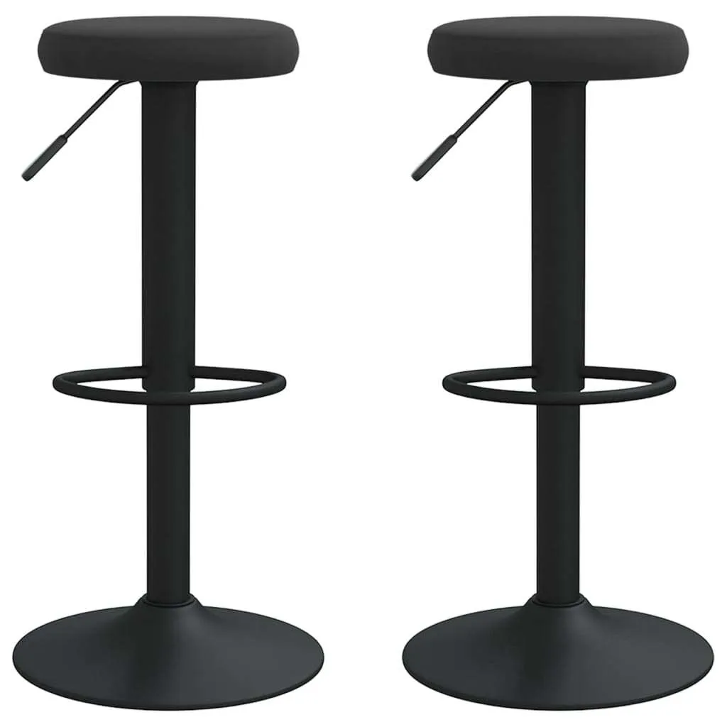 SYFAX™ Set 2 Sgabelli Alti in Velluto Nero: Essenzialità e Comfort