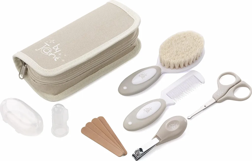 Set hygiène bébé Jané complet pour le voyage avec trousse de toilette zippée