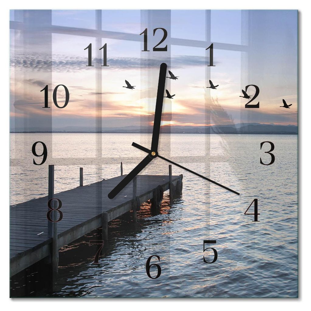 Tulup Glasuhr Wanduhr Küchenuhr Echt-Glas 30x30 cm Modern Produktbild 
