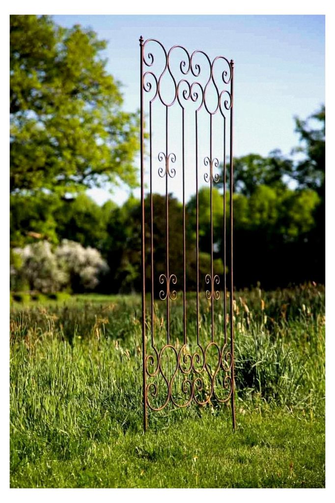 Steckzaun Höhe: 195 cm Rost Breite: 80 cm Rankhilfe Rankgerüst Rankgitter Metall