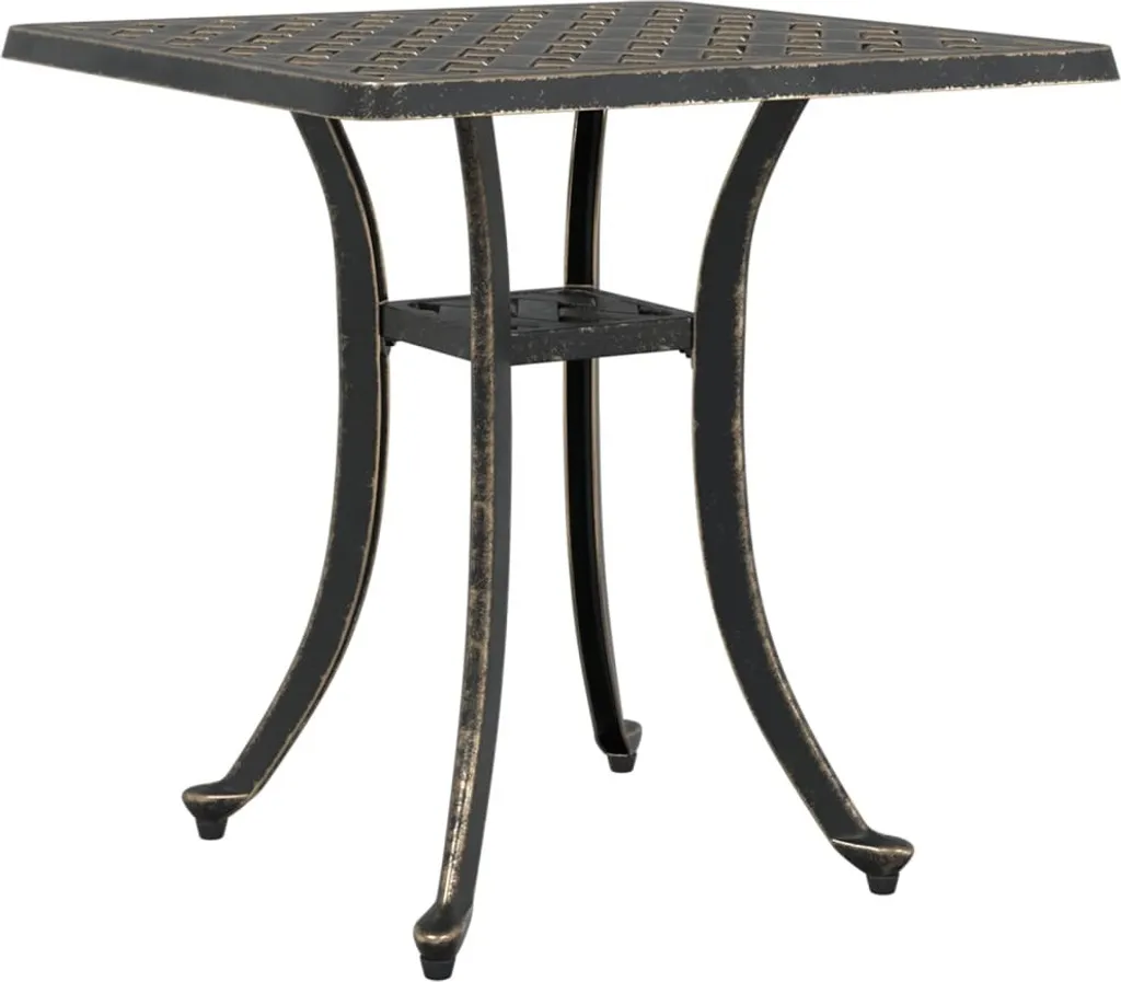 vidaXL Table de jardin 53x53x53 cm en fonte d'aluminium coloris bronze