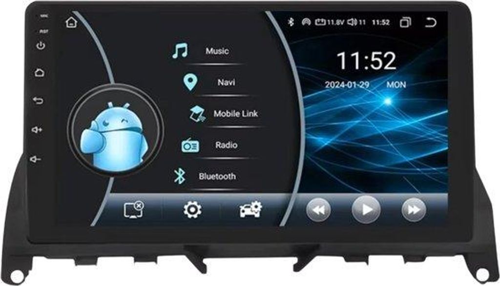 Autoradio mit Bluetooth und CarPlay für Mercedes-Benz C-Klasse 3 W204 S204 (2007–2010) – Kompatibel mit Apple und Android – Stereoanlage mit...