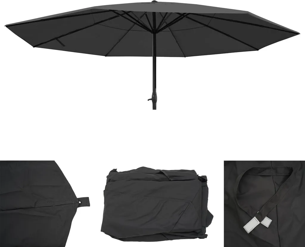 Housse parasol Meran Pro : stop à la décoloration et moisissure 5m gris