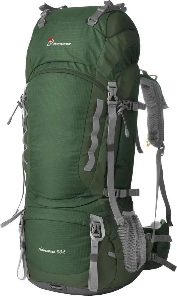Sac à dos 80L pour camping et voyage nature avec housse de pluie sac
