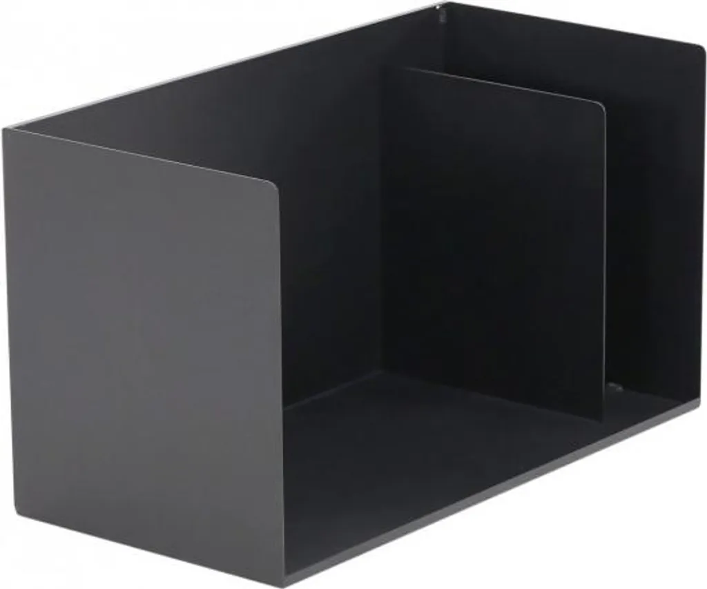 Rangement bois robuste acier noir 2 compartiments - Format 70 cm - 3