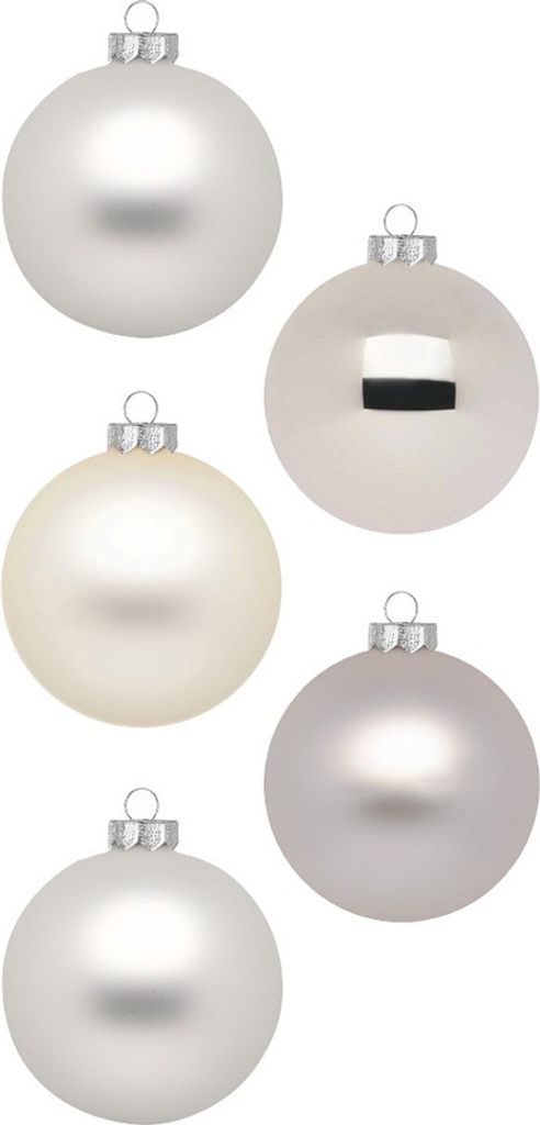 Weihnachtskugeln Glas 4cm 36 Stück - Cloud Dancer
