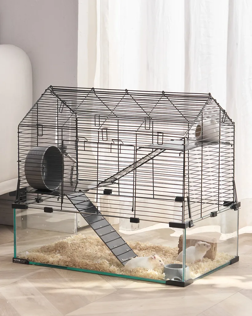 Cage Hamster Transparente avec Vision Panoramique et Format Portable