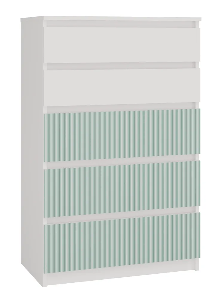 Commode enfant DUSTER blanche et menthe pour organiser la chambre