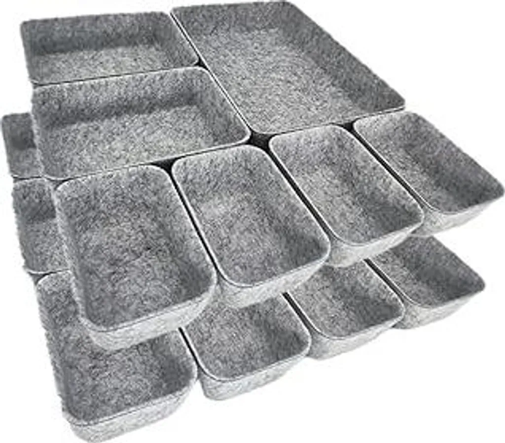 Organizer Per Cassetti In Feltro – Set 8 Pezzi, Modulari, Dimensioni Variabili, Per Ufficio, Toeletta, Comodino, Scrivania