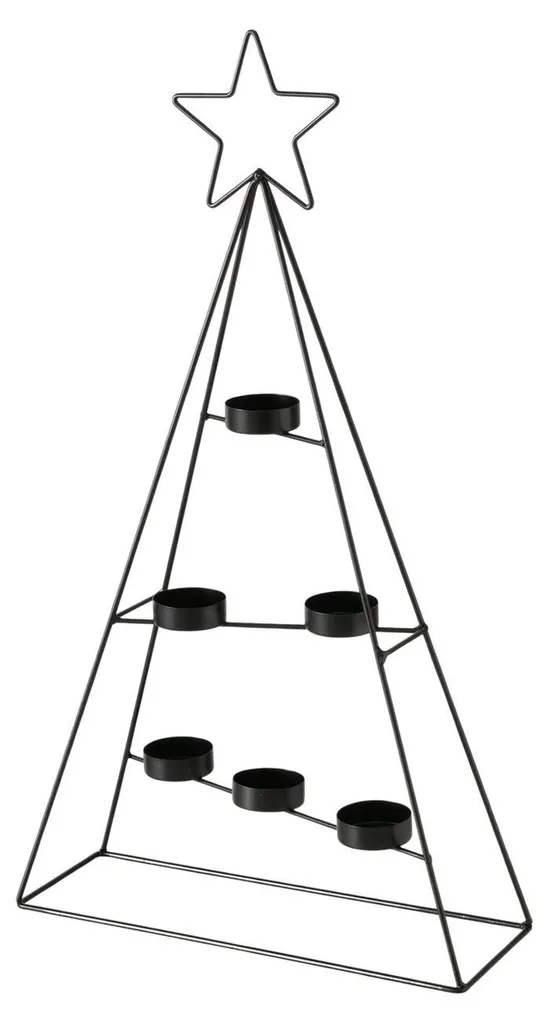 Photophore Sapin de Noël en métal pour décoration de table et de fêtes