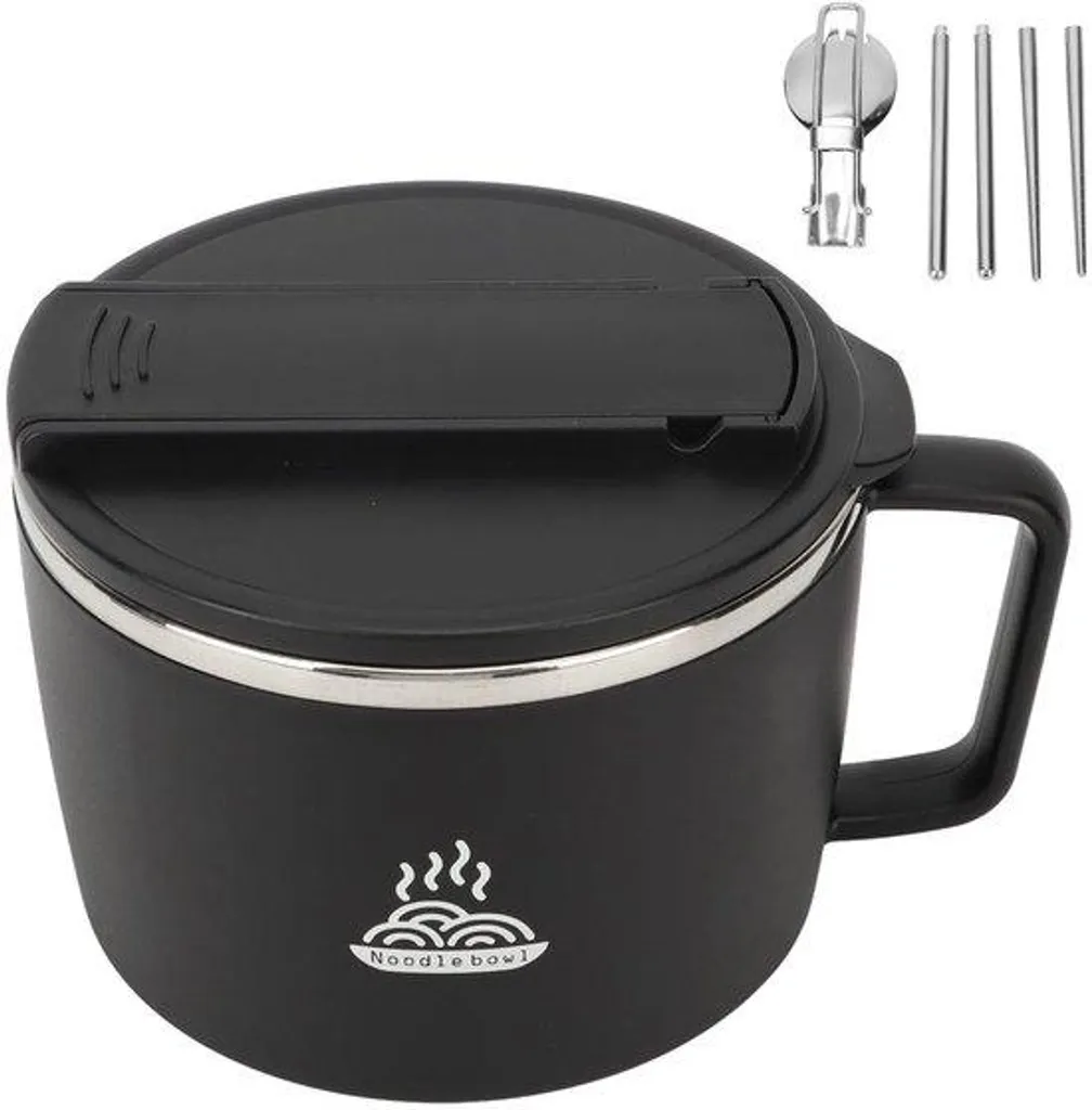 Bol à nouilles pour étudiant et bureau repas chaud nomade en inox 1.2L