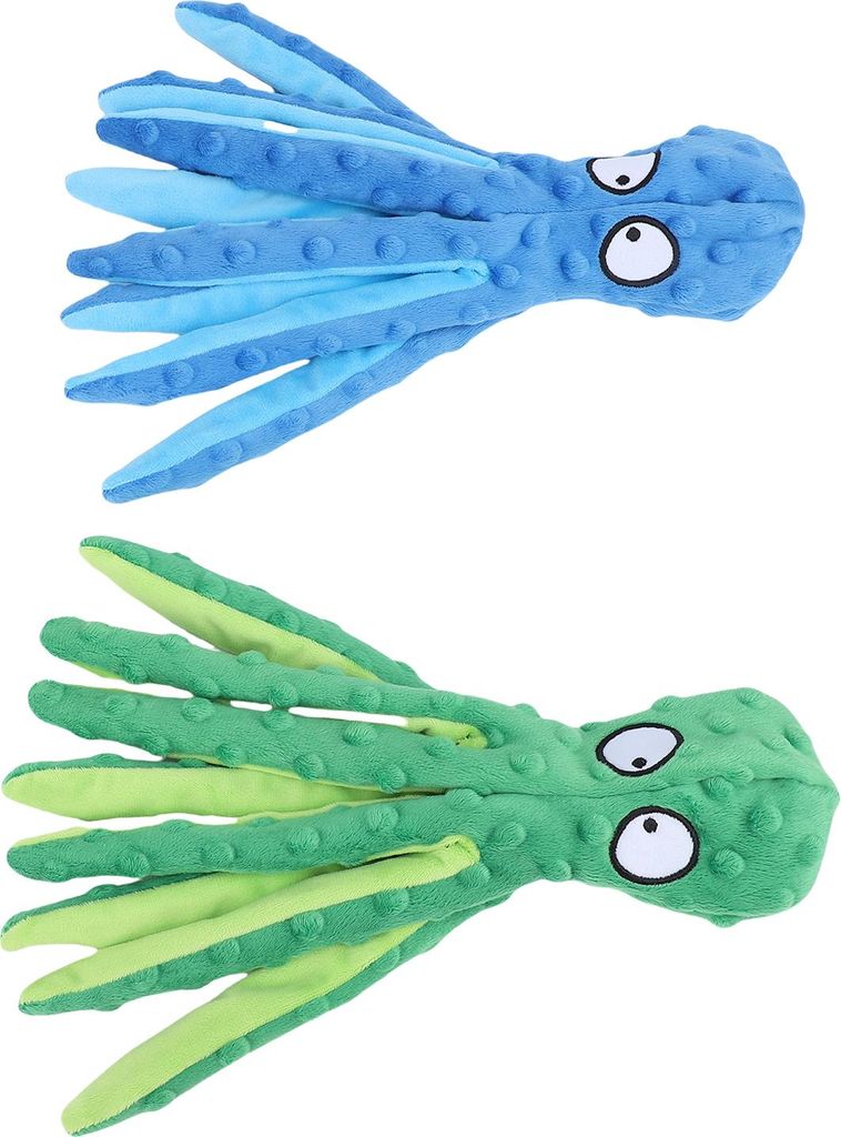 Hundespielzeug Tintenfisch Quietschspielzeug Weiches, bequemes Plüschtintenfisch-Welpenspielzeug zum Kauen und Zahnen für zu Hause Typ 2
