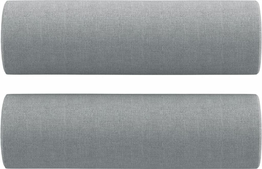 vidaXL Zierkissen 2 Stk. Hellgrau Ø15x50 cm Stoff