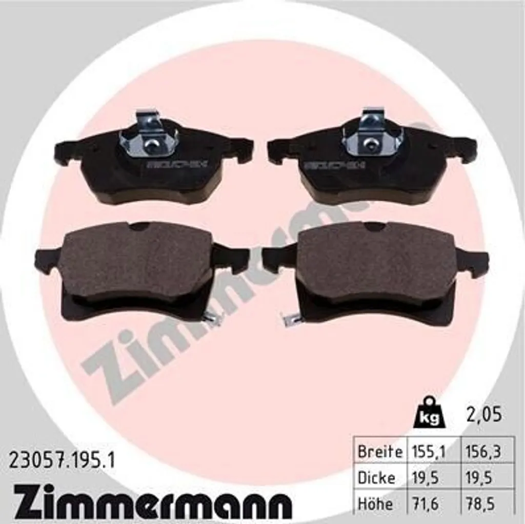 Plaquettes de frein haute résistance ZIMMERMANN 23057