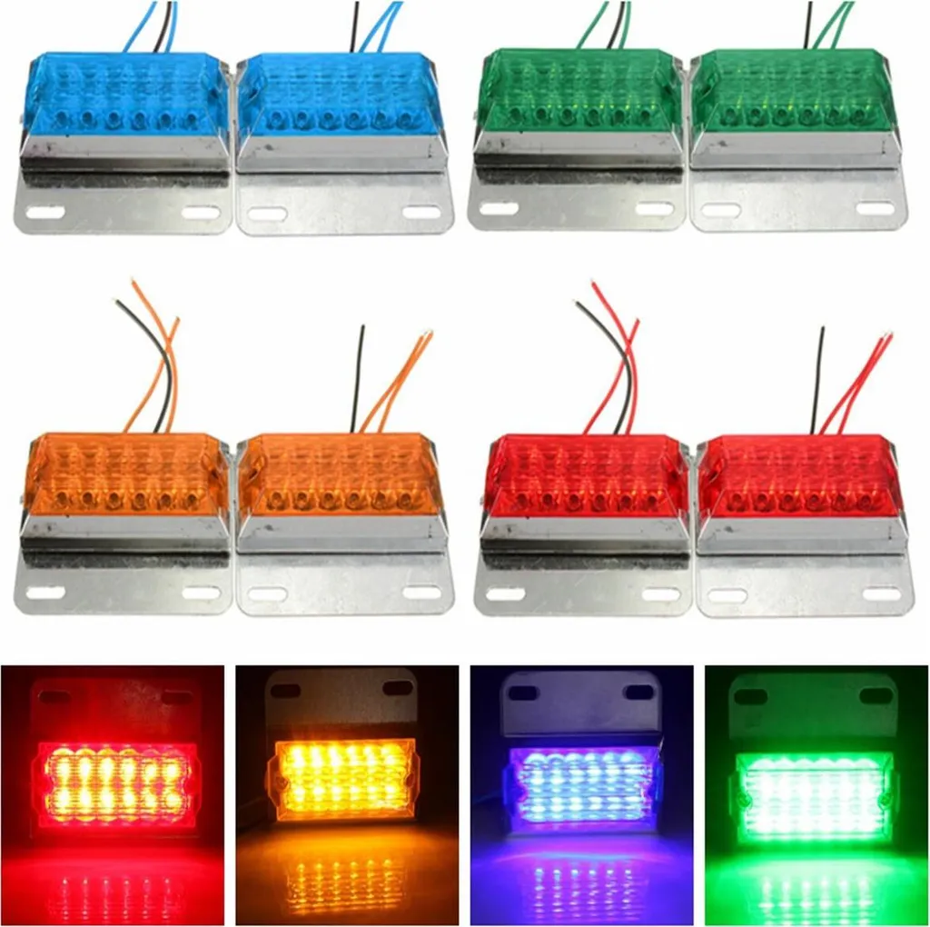 Coppia Segnalatori LED Blu 12V per Flotte e Mezzi Commerciali