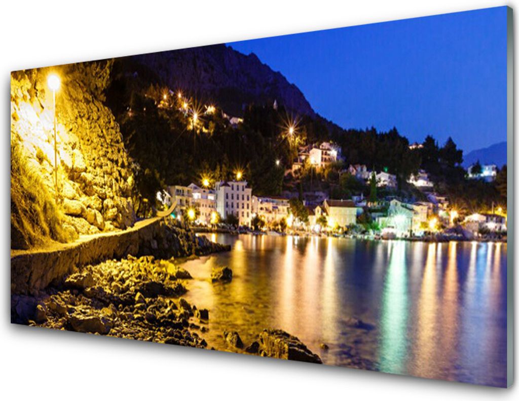 Acrylglasbilder 100x50 Wandbild Druck Gebirge Strand Landschaft