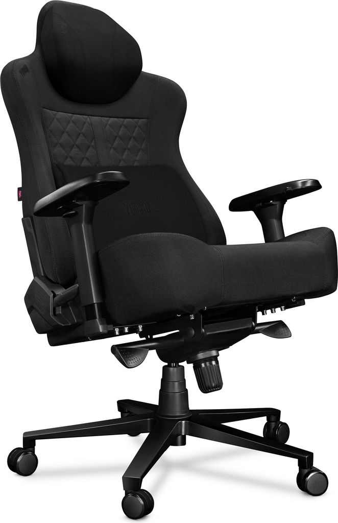 YUMISU Gaming Stuhl Bürostuhl 2052 Magnetic bis 180kg Belastbar Büro-Schreibtischstuhl PC-Stuhl Gaming Sessel Schwarz Stoff