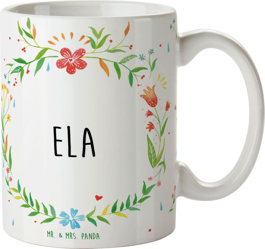 Mr. & Mrs. Panda Tasse Ela - Geschenk, Motivtasse, Pott, Kaffeetasse, Trinkbecher, Kaffeebecher