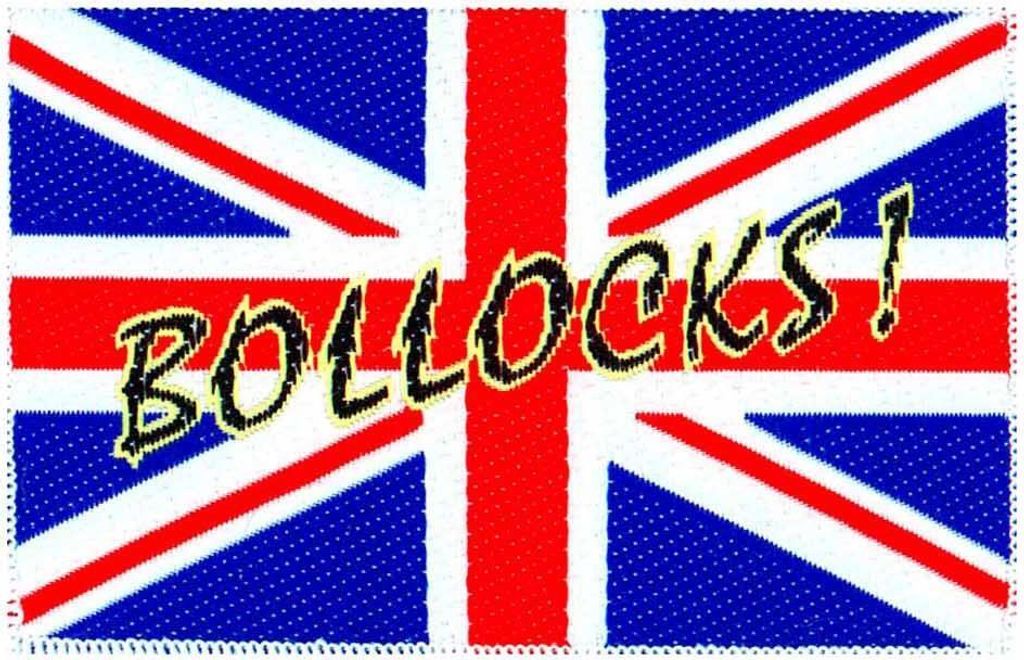 Union Jack - Patch "Bollocks!" - Polyester RO7788 (Einheitsgröße) (Blau/Rot)