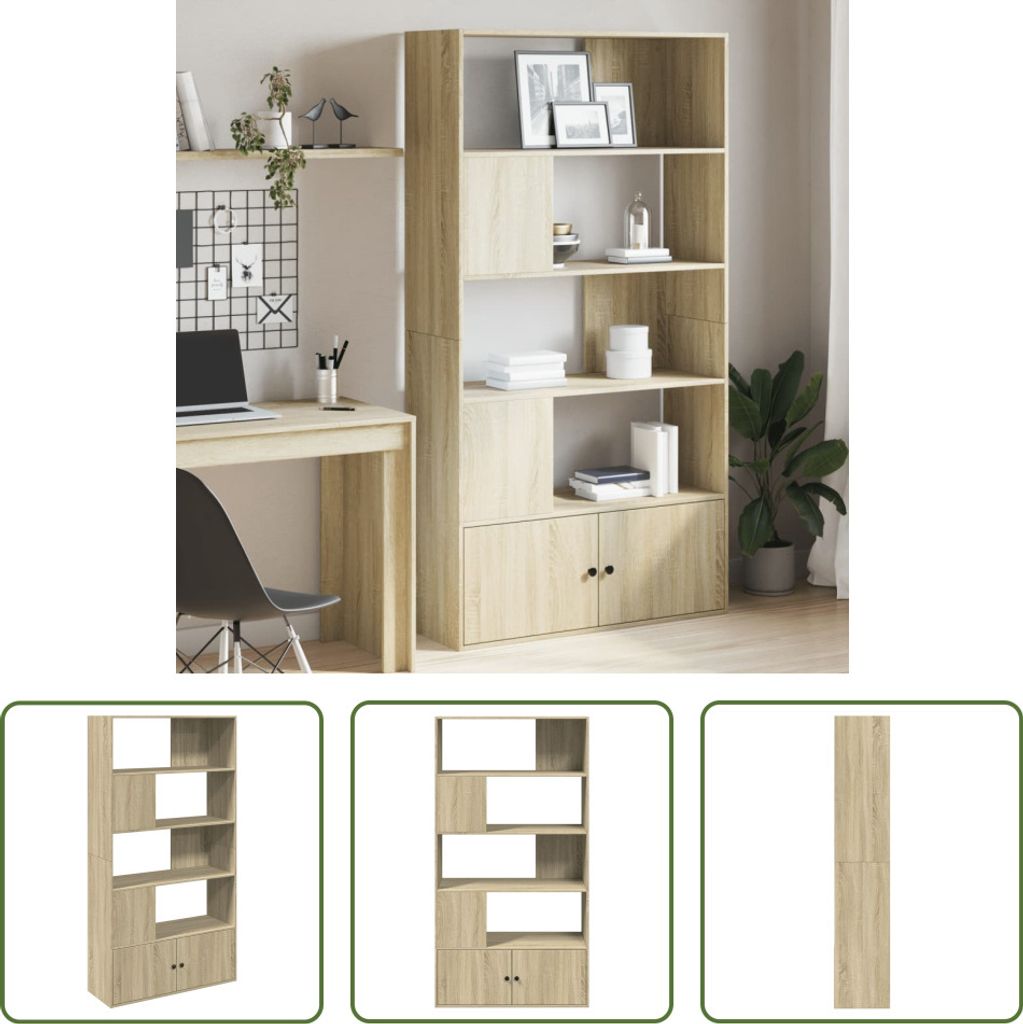 The Living Store Bücherregal Sonoma-Eiche 100x36x189 cm Produktbild 