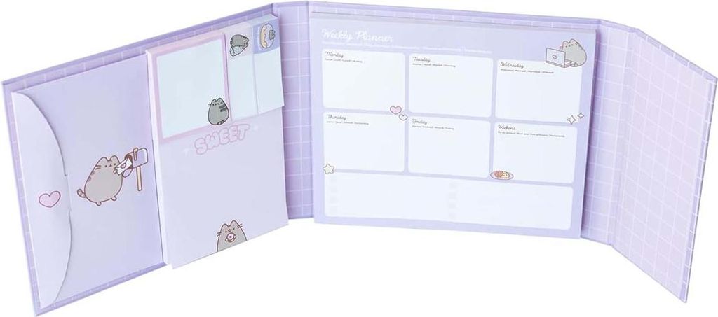 Pusheen - Wochenplaner mit Haftnotizen aus der Moments Kollektion (19,3 x 16,5 cm)
