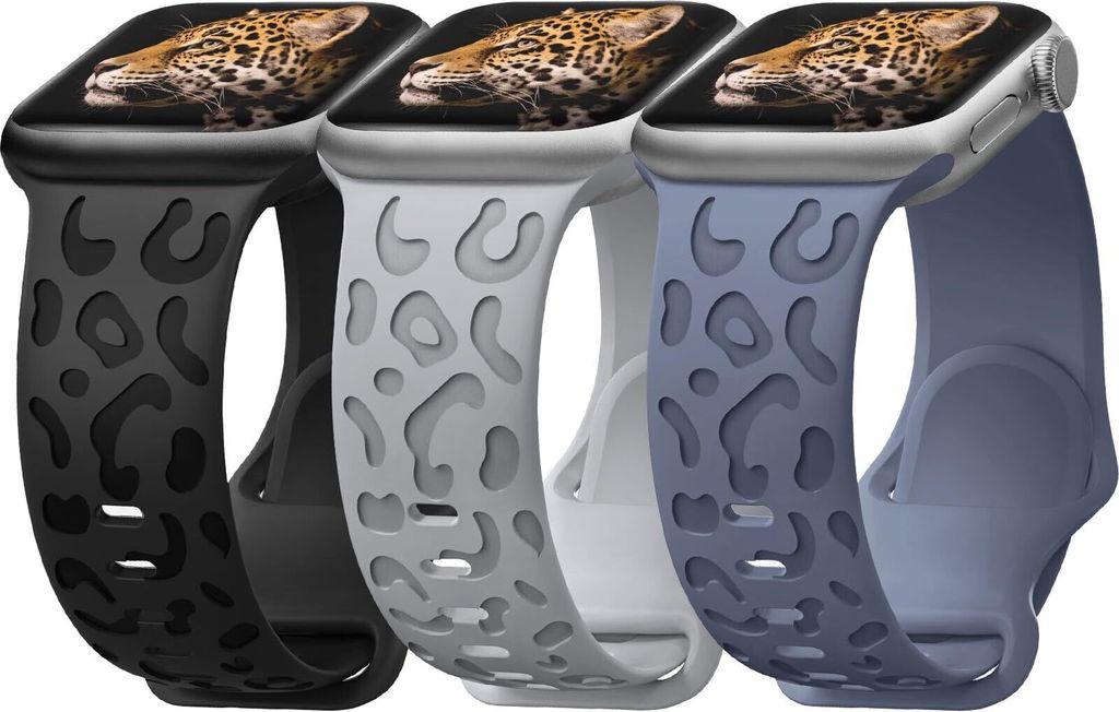 3er-Set Panther Silikon-Armbänder für Apple Watch 42mm Produktbild 