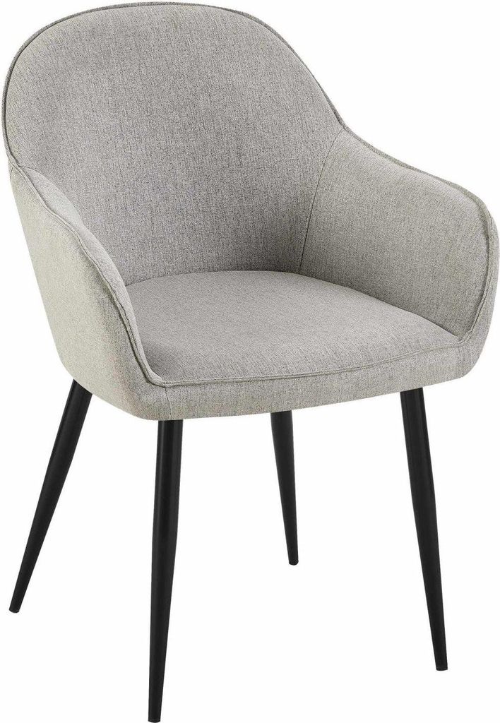 Esszimmerstuhl mit Stoffpolsterung – bequemer Sitz – moderner Stil, kratzfester Bodenreiniger | Farbe: Grau