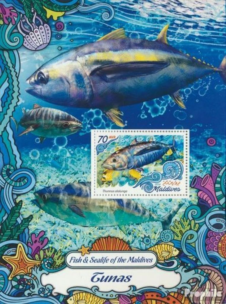 Briefmarken Malediven 2016 Mi Block 999 (kompl. Ausg.) postfrisch Thunfisch
